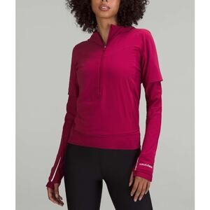 Lululemon 'Senseknit' Red Composite Running Jacket Size 4